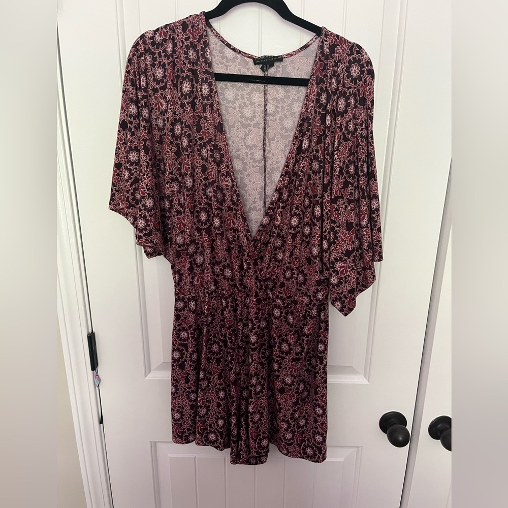 Forever 21 Plus Floral Dress in Red and Gray